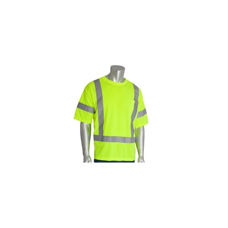 Pip CLASS 3 SHORT SLEEVE T-SHIRTCREW NECK, CHEST POCKET LY, PK 50 313-CNTSELY-4X